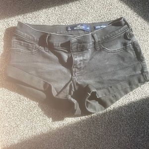 These are black low rise short short size 1 shorts from hollister